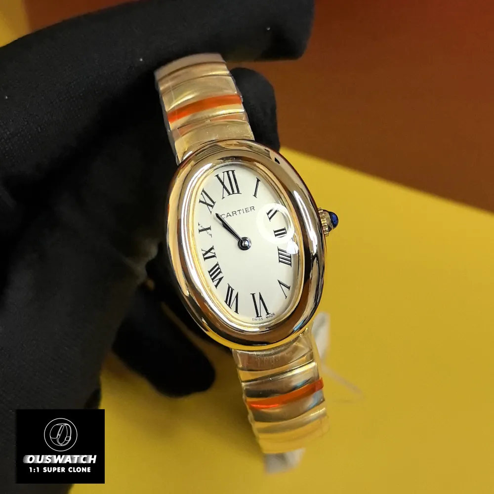 Cartier Baignoire Watch Dupe 18K Yellow Gold Case | 2025 Super Clone Edition