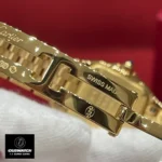 Detail of the clasp mechanism on the Cartier Panthere small WGPN0047 watch dupe, ensuring secure wear.