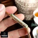 Side profile of the Cartier Tank Louis small model watch dupe, illustrating the seamless integration of the lugs and case.