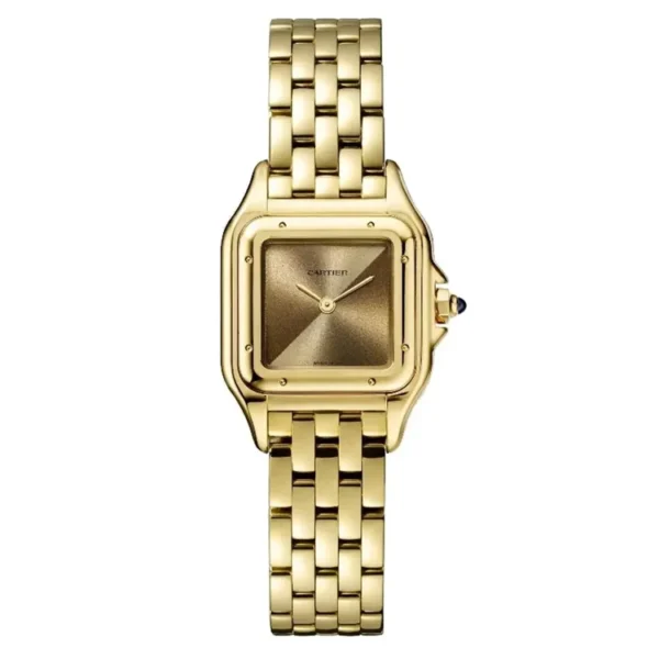 Panthere de Cartier small model WGPN0031 super clone watch featuring a golden brown gradient dial and 18K yellow gold case.