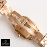 Luxury Watch Dupe Clasp Detail - Cartier Panthere Rose Gold Foldable Buckle with Logo Engraving