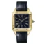 Super Clone Cartier Santos-Dumont Large Model in yellow gold with blue dial (WGSA0115), displayed against a white background.