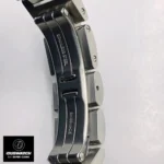 Close-up of the clasp on the Cartier Ballon Bleu 33mm blue dial watch dupe, model W4BB0028.