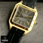 75-degree angle shot of the Super Clone Cartier Santos-Dumont WGSA0115, emphasizing its sleek profile