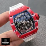 110-degree front view of the Red Richard Mille RM 35-02 watch