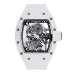 Bubba Watson Richard Mille RM055 White Ceramic Masterpiece on Pure White Background - Golf-Inspired Skeleton Architecture & 600-Layer TPT® Compression