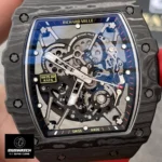 Close-up of the skeleton dial on the Black Richard Mille RM 35-02