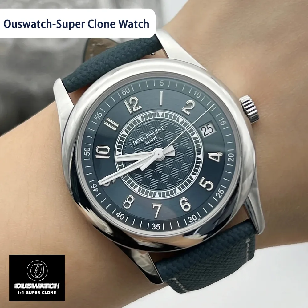 Patek Philippe Calatrava 6007A-001 super clone worn on wrist, showing its 40 mm stainless steel case and slim profile