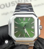 Front view of Patek Philippe Cubitus 5821/1a highlighting the dial and case design.