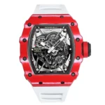 Red Richard Mille RM 35-02 Rafael Nadal Automatic Super Clone watch on white background
