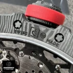 Close-up view of the Black TPT material used in a Richard Mille watch.