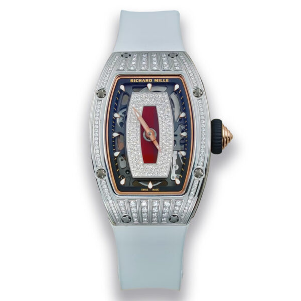 Richard Mille Iced Out Diamond Watch RM 07-01 Red Onyx Dial Super clone