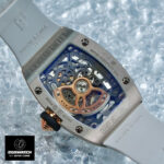 Back view of the Richard Mille RM 07-01 Super Clone Watch, demonstrating its precise construction and elegant design.