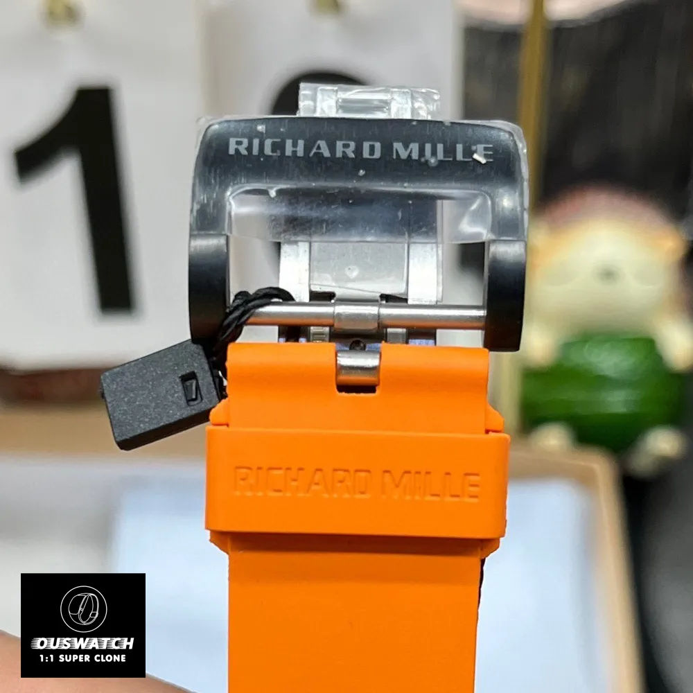 Limited‑edition pin buckle for the Richard Mille RM 11‑03 McLaren: a titanium folding clasp equipped with the Glidelock micro‑adjustment system.