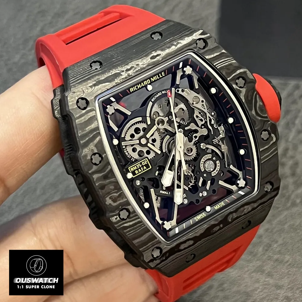 Richard Mille Rafael Nadal Watch displayed at a 120° angle.