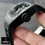 Black Ceramic Torque-Control Crown - 3-Stage Waterproof Gasket & Anti-Slip Micro-Groove Texture