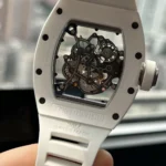 Back view of the Bubba Watson Richard Mille White watch, showcasing its sophisticated design and technical precision.