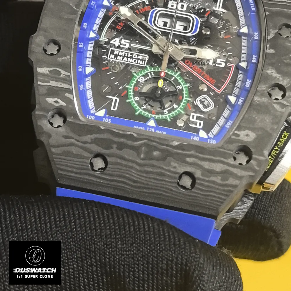 Detail of Richard Mille RM 11-04 Black Carbon TPT® Texture - Aerospace-Grade Composite Material
