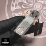 Titanium clasp of the RM 07-01, showcasing the microblasted finish and patented folding mechanism. The lightweight yet durable titanium construction complements the watch’s technical ethos