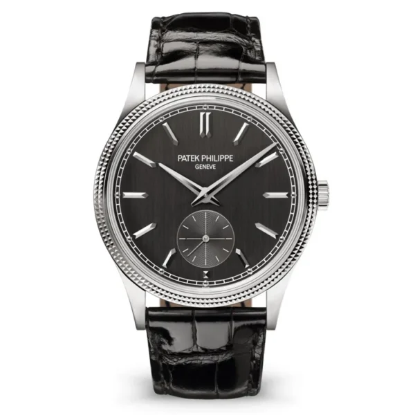 Front view of the Men’s Patek Philippe Calatrava 6119G-001 Super Clone watch with gray dial