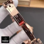 Rolex Land Dweller Rose Gold 36mm watch buckle display