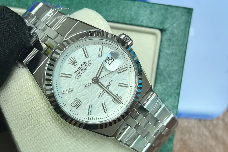 $800 Rolex Land Dweller Replica White Gold