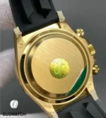 Replica Rolex Daytona yellow gold watch caseback close-up