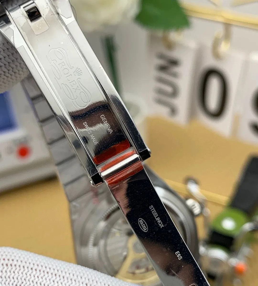 Rolex Land‑Dweller 40 mm platinum watch 127336 folding clasp display