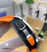 Side view close-up of Richard Mille RM 65-01 chronograph pushers and case design.