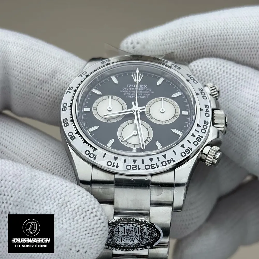 Detailed shot of Rolex Daytona 126509 case design in stainless steel.