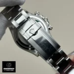 Rolex Daytona 126509 folding clasp detail in stainless steel.