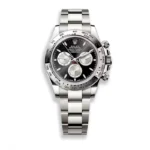 Rolex Daytona 126509 men’s watch with black dial and steel case on a white background