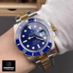 Rolex Submariner Blue-on-Blue 126613LB-0002 worn on wrist, showing fit and wrist presence.