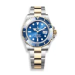 Super Clone Rolex Submariner Bluesy two-tone 126613LB watch on a white background.
