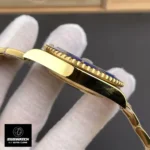 Side profile showcasing the satin brushed finish on the Rolex Submariner 126618LB-0002 case.