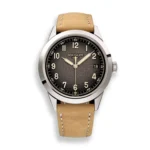 Patek Philippe Calatrava 5226G-001 white gold watch on white background — full product display.