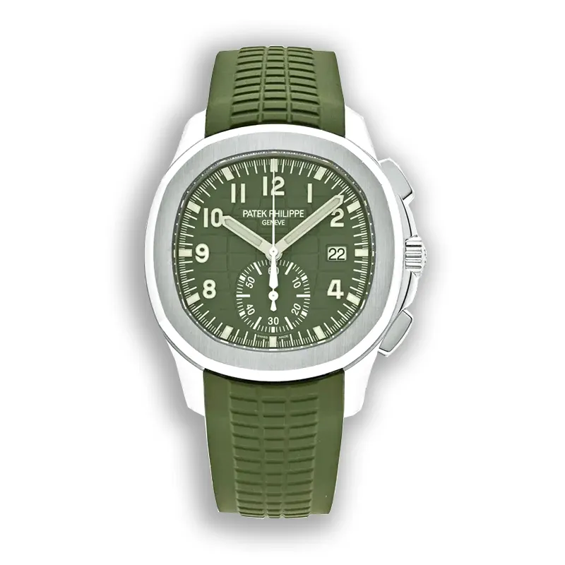 Green White Gold Patek Philippe Aquanaut Chronograph 5968g-010 Super Clone Watch