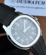 120° three-quarter angled view of the Aquanaut 5167A-001 PPF super clone dial and case, showing depth and curvature.