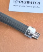 Rubber strap paired with the stainless steel clasp for the Aquanaut 5167A-001 PPF super clone, showing attachment points and finish.