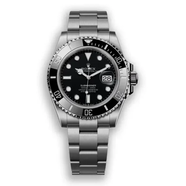 Rolex Submariner 126610LN black dial stainless steel watch shown on a clean white background