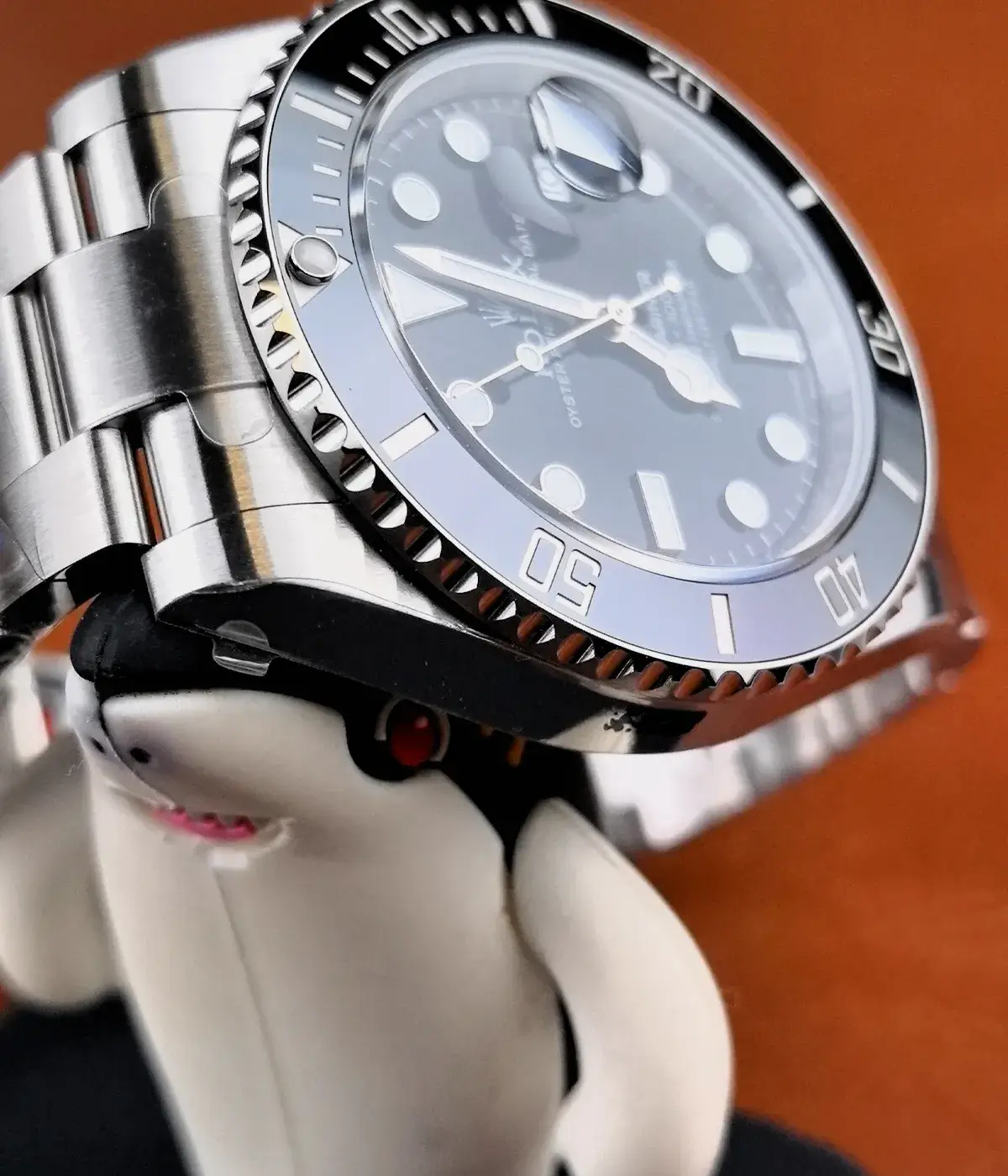 Close-up of the bezel and lug connection on the Rolex Submariner 126610LN