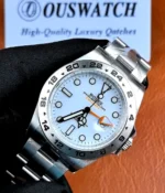Rolex Explorer 2 226570 white dial 42mm watch shown from a 75-degree angle