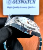 Close-up of the stainless steel case on the Rolex Explorer 2 226570 white dial 42mm watch