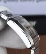 Side view of the Cartier Tank Française W51008Q3 case with brushed finishing.