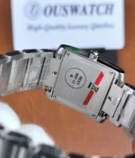 Back view of the Cartier Tank Française W51008Q3 stainless steel watch.