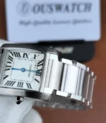 Close-up of the lugs on the Cartier W51008Q3 watch.