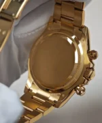 Back view of the Rolex Yellow Gold Daytona 126508 watch showing the caseback and bracelet.